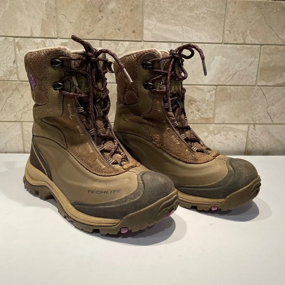 Columbia Techlite Omni-Heat Waterproof‎ Winter Boots Brown Womens 6 BL1490-209